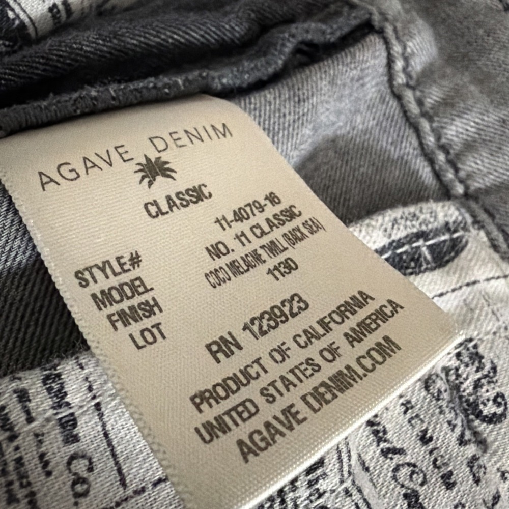 AGAVE Denim Coco Melange No 11 Classic Fit Jeans Made in USA Men's Size 31x29 - Picture 11 of 12